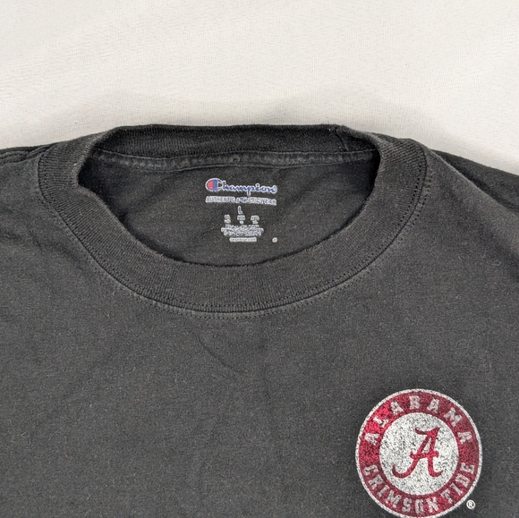 Alabama Crimson Tide Champion Pennant Flag Mens Black Tshirt Size Large - Picture 9 of 9